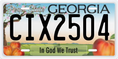 GA license plate CIX2504