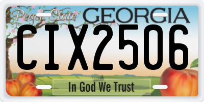 GA license plate CIX2506