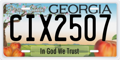 GA license plate CIX2507
