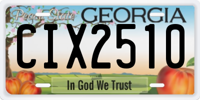 GA license plate CIX2510
