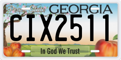 GA license plate CIX2511