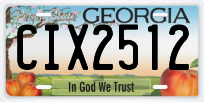 GA license plate CIX2512