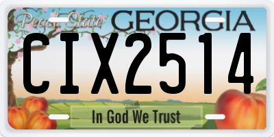 GA license plate CIX2514