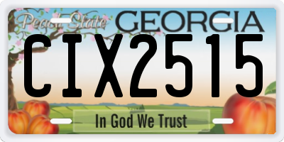 GA license plate CIX2515