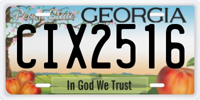 GA license plate CIX2516