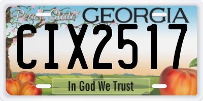 GA license plate CIX2517