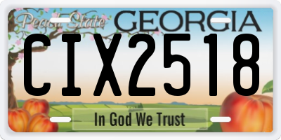GA license plate CIX2518
