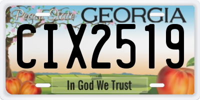 GA license plate CIX2519