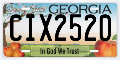 GA license plate CIX2520