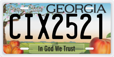 GA license plate CIX2521