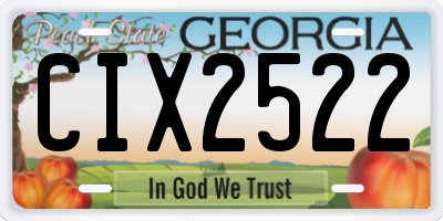 GA license plate CIX2522