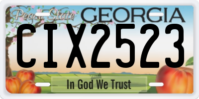 GA license plate CIX2523