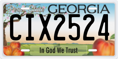 GA license plate CIX2524