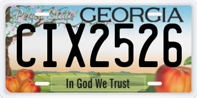 GA license plate CIX2526
