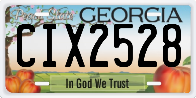 GA license plate CIX2528