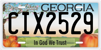 GA license plate CIX2529