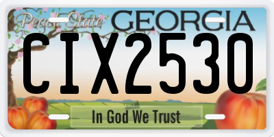 GA license plate CIX2530