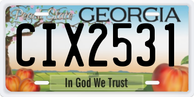 GA license plate CIX2531