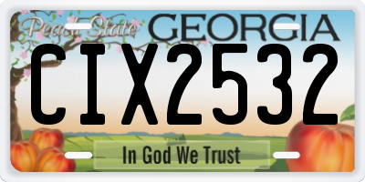 GA license plate CIX2532