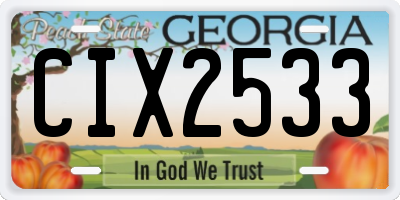 GA license plate CIX2533