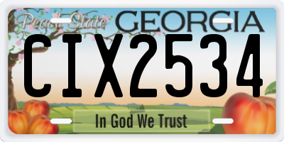 GA license plate CIX2534