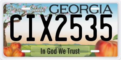 GA license plate CIX2535