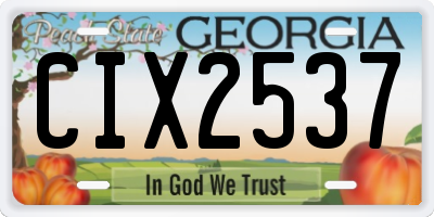 GA license plate CIX2537