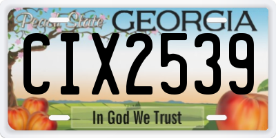 GA license plate CIX2539
