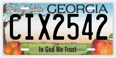 GA license plate CIX2542