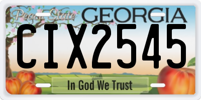 GA license plate CIX2545
