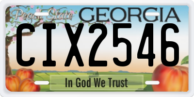 GA license plate CIX2546