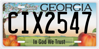 GA license plate CIX2547