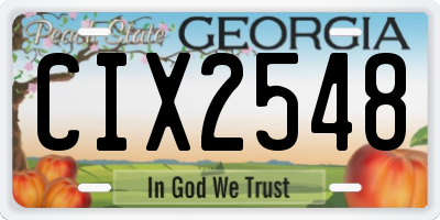 GA license plate CIX2548