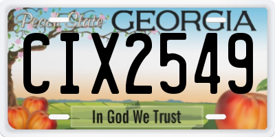 GA license plate CIX2549