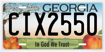 GA license plate CIX2550