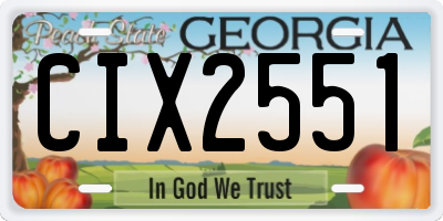 GA license plate CIX2551
