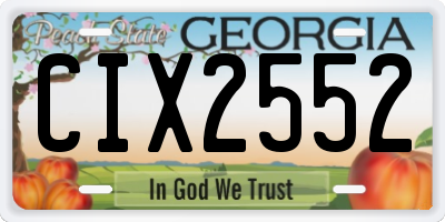 GA license plate CIX2552