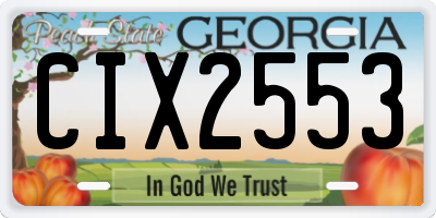 GA license plate CIX2553