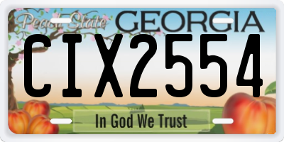 GA license plate CIX2554