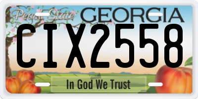 GA license plate CIX2558