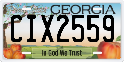 GA license plate CIX2559