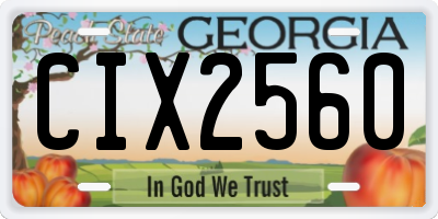 GA license plate CIX2560