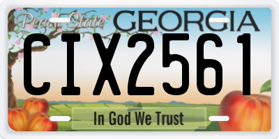 GA license plate CIX2561