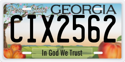 GA license plate CIX2562