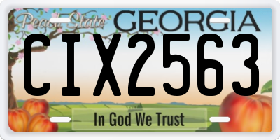 GA license plate CIX2563