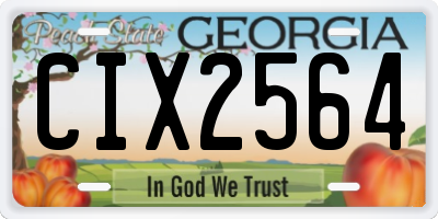 GA license plate CIX2564
