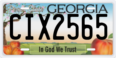 GA license plate CIX2565