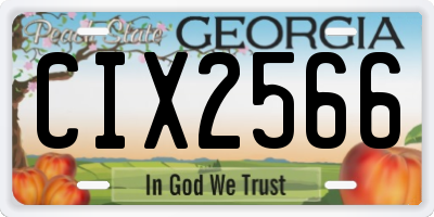 GA license plate CIX2566