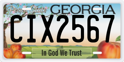 GA license plate CIX2567