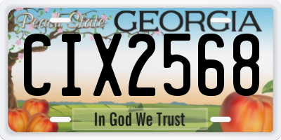 GA license plate CIX2568